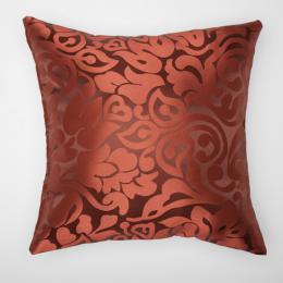 クッション　オレンジ　柄