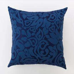 クッション　ブルー　柄